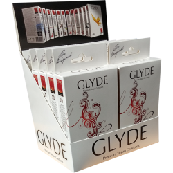 Glyde Ultra «Maxi Red» 10x10 red XL condoms, certified with the Vegan Flower, value pack