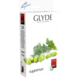 Glyde Ultra «Supermax» 10 king size condoms, certified with the Vegan Flower