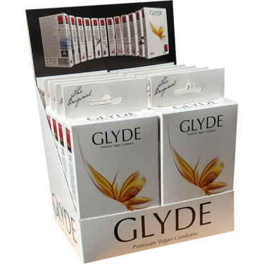 Glyde Ultra «Natural» 10x10 natural vegan condoms, certified with the Vegan Flower, value pack