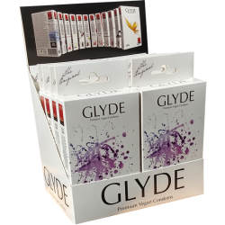Glyde Ultra «Wildberry» 10x10 violette Kondome mit Waldfrucht-Aroma, zertifiziert mit der Vegan-Blume, Vorteilspackung