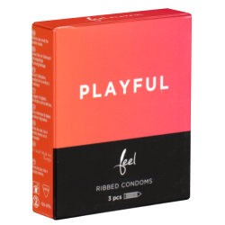 Feel «Playful» 3 condoms with intense ribs - stimulating for HIM