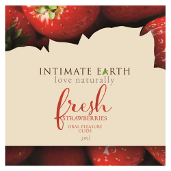Intimate Earth «Fresh Strawberries» veganes und biologisches Gleitgel mit Wärme-Effekt und Erdbeer-Geschmack, 3ml Sachet