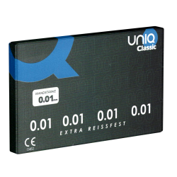 UNIQ «Classic» condom card with 3 extremely thin and latex free condoms