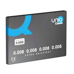 UNIQ «Classic 0.008» Kondomkarte mit 3 extrem dünnen und latexfreien Kondomen