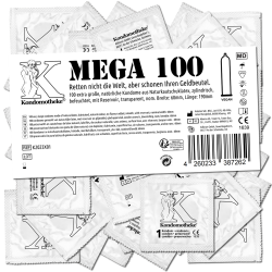 Kondomotheke «MEGA» 100 extra große Kondome für den großen Penis - die preiswerten Kondome zum Super-Sparpreis!