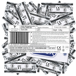 London «Q600» (lubricated) 100 branded condoms with longer reservoir (bulk pack)