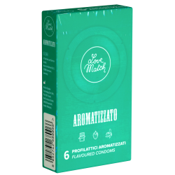 Love Match «Aromatizzato» 6 bunte, aromatisierte Kondome in Rundfolien