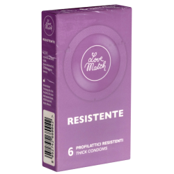 Love Match «Resistente» 6 stronger condoms in circular foils