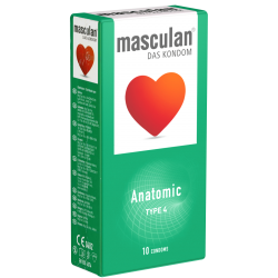 Masculan «Type 4» (anatomic) 10 anatomical condoms with narrow part in front of the glans