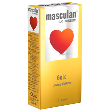 Masculan «Gold» 10 golden coloured condoms with gentle vanilla scent