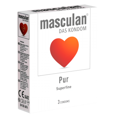 Masculan «Pur» (superfine) 3 kristallklare, superdünne Kondome