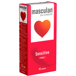 Masculan «Typ 1» (sensitive) 10 smooth pink condoms for sensual moments