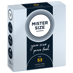 Mister Size «53» fine & dignified - 3 individually sized condoms