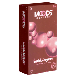 MOODS «Bubblegum Condoms» 12 condoms with bubblegum flavour for cheeky pleasure-lover