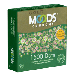 MOODS GOLD «1500 Dots Condoms» 3 prickelnde Kondome mit 1500 Noppen