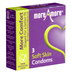More Amore «Soft Skin» 3 seidenweiche Kondome mit zartem Vanille-Aroma