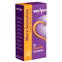 More Amore «Thin Skin» 12 silky soft condoms with thinner wall thickness