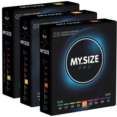 My.Size PRO «Probierset M» (49mm, 53mm, 57mm) 3 x 3 Kondome zum Anprobieren und Austesten