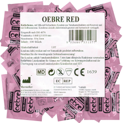 Oebre CLUB-Condom «Red», 100 red condoms with strawberry taste