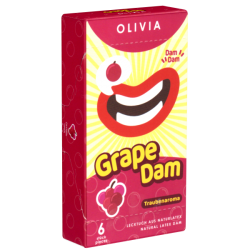 Olivia Dams «Grape» 6 purple latex sheets (dental dams) with grape flavour