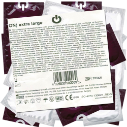 On) «XX Large» 100 wide condoms for the big boys, bulk pack