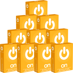 On) «Stimulation» 10x3 wet dotted condoms with a lot of lubricant - value pack