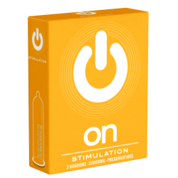 On) «Stimulation» 3 feuchtgenoppte Kondome mit viel Gleitcreme