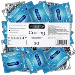 Pasante «Cooling» (bulk pack) 144 ribbed condoms with special lubrication (cooling)