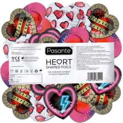 Pasante «Hearts» 144 romantic condoms for lovers, in heart-shaped foils