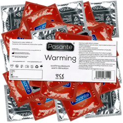 Pasante «Warming» (bulk pack) 144 ribbed condoms with special lubrication (warming)
