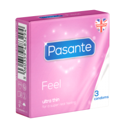 Pasante «Feel» (Sensitive) 3 gefühlsechte Kondome für empfindsame Liebhaber