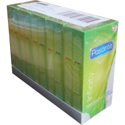 Pasante «Infinity» (Vorteilspack!) 5x12 aktverlängernde Spezial-Kondome für optimale Befriedigung
