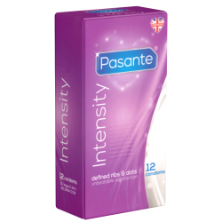 Pasante «Intensity» (Ribs & Dots) 12 arousal intense condoms with ribs and dots