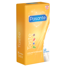 Pasante «Taste» (Flavours) 12 colourful, tasty condoms with 4 inspiring flavours