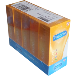 Pasante «Taste» (Vorteilspack!) 5x12 aromatisch-bunte Kondome mit vier inspirierenden Aromen