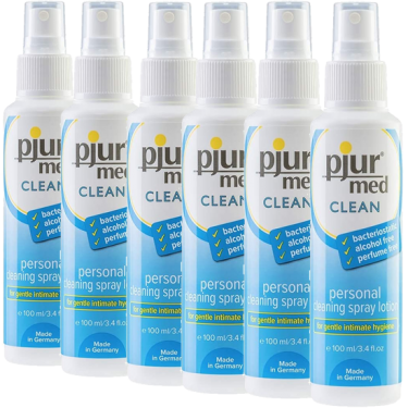 pjur® MED «Clean» Personal Cleaning Spray Lotion, antibakterielles Hygiene-Spray ohne Alkohol 6x100ml