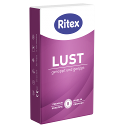 Ritex «Lust» Genoppt und Gerippt, 8 luststeigernde Kondome mit dreifacher Stimulation
