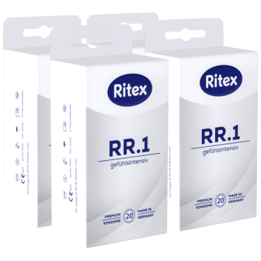 Ritex «RR.1» Gefühlsintensiv, 4x20 Kondome für ein 100% natürliches Gefühlserlebnis (Vorratspackung)