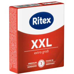 Ritex «XXL» Extra Gross (Extra Large), 3 highly elastic condoms for large sizes