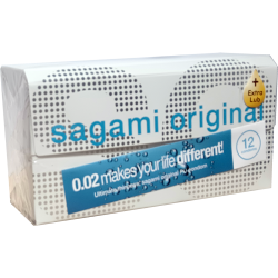 Sagami «Original Extra Lubricated» latex free, 12 extra wet and ultra thin condoms for latex allergics