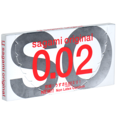 Sagami «Original 0.02» latexfrei, 2 ultradünne Kondome für Latex-Allergiker