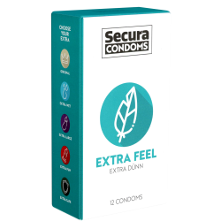 Secura «Extra Feel» 12 extra thin condoms for more intense sensations