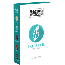 Secura «Extra Feel» 48 extra thin condoms for more intense sensations