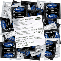 Sensitex «Fuerte» (Strong), 1000 extra starke und vegane Kondome aus Spanien, Vorratspackung