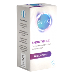 SensX «Smooth Line» 20 vegan condoms with improved shape and extra lubricant