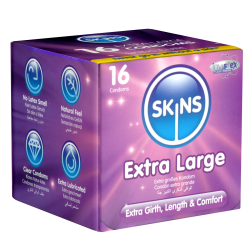 Skins «Extra Large» 16 XXL condoms made of crystal clear latex - without latex smell