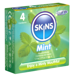 Skins «Mint» 4 Kondome mit feinem Minzaroma - ohne Latexgeruch