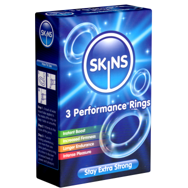 Skins «Performance Rings» 3 transparente, dehnbare Penisringe