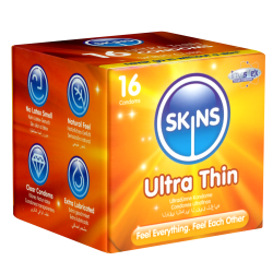Skins «Ultra Thin» 16 ultra dünne Kondome aus kristallklarem Latex - ohne Latexgeruch