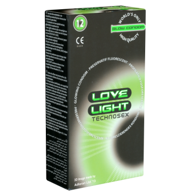Love Light «Technosex» Glow, Fluoreszierende Leuchtkondome